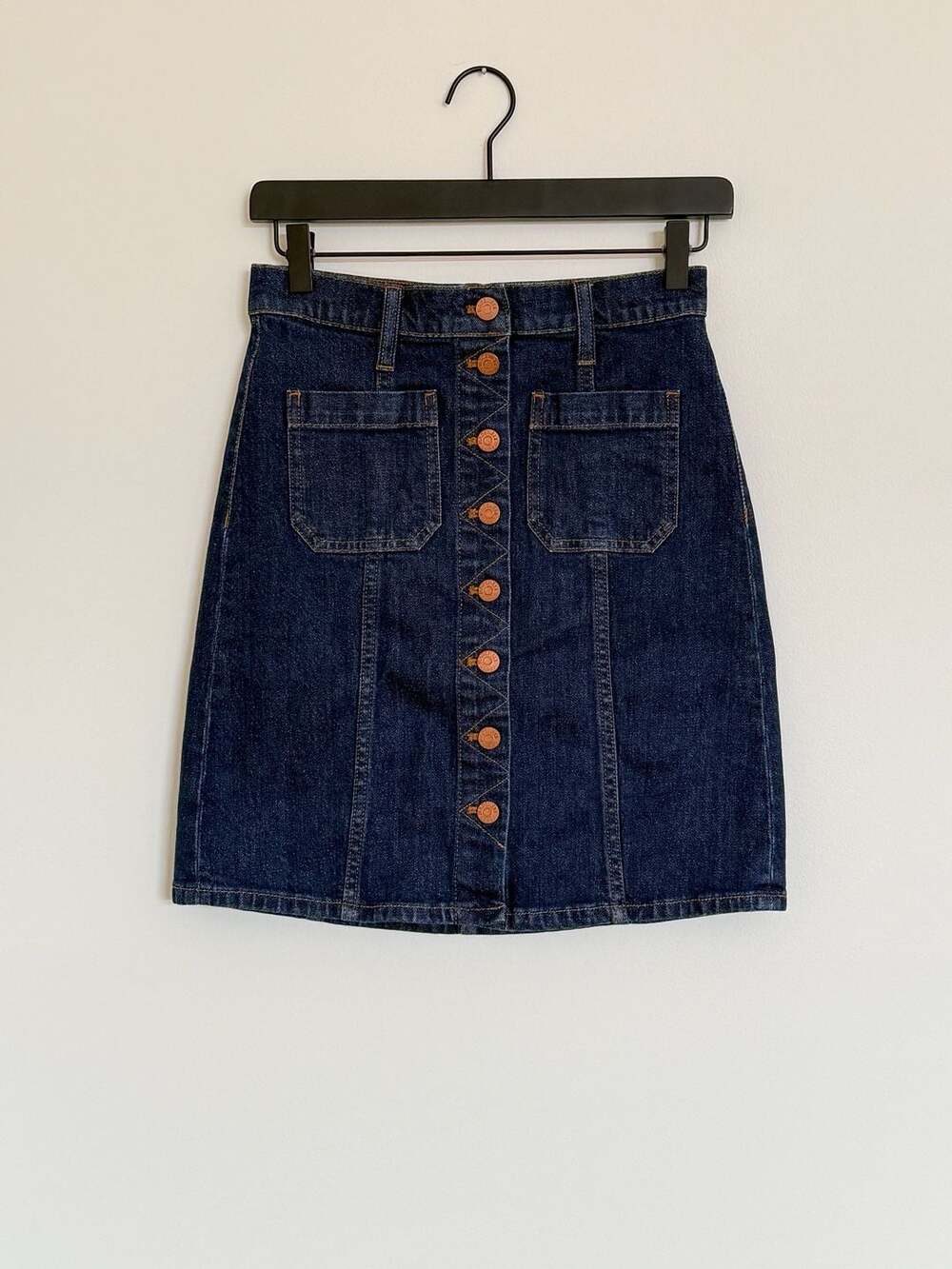 Madewell Button Front Denim Mini Skirt, Size 25